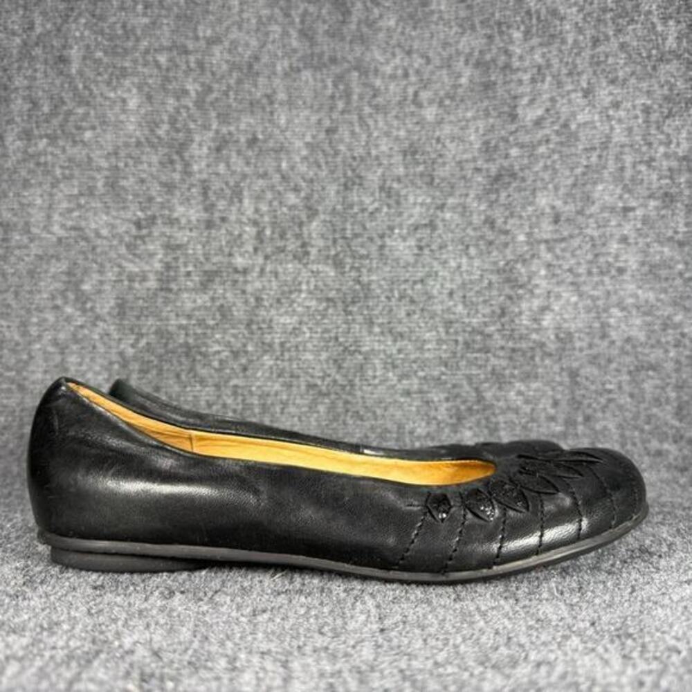 Miz Mooz Womens Dorothy Ballet Flats Size 8 Black Leather Leaf Cutout Y2K Staple